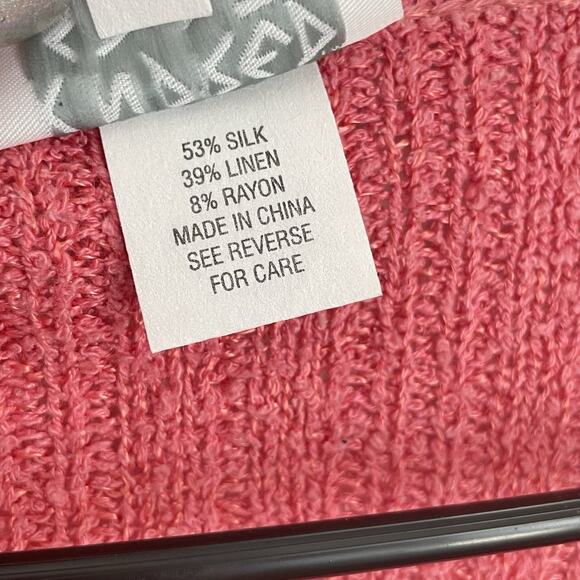 Y2K Knit Babydoll Top L Pink Ruffle Wrap Silk Linen Fairy Coquette Cottage Boho - Picture 4 of 7